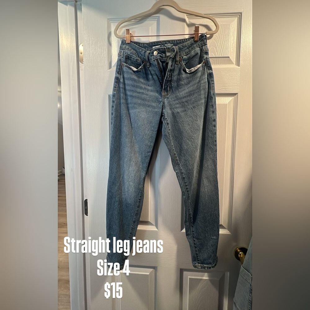 Blue Straight Leg Jeans